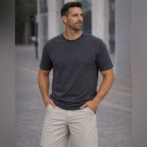 All Saints Charcoal Short Sleeve Tee